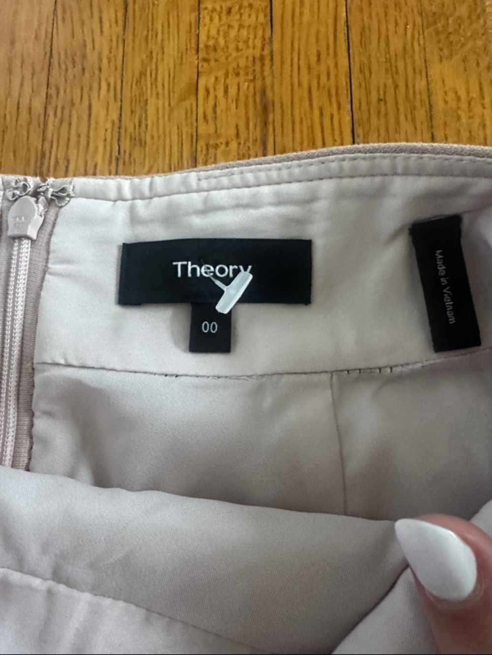Theory Taupe A-Line Textured Skirt - Picture 2 of 3